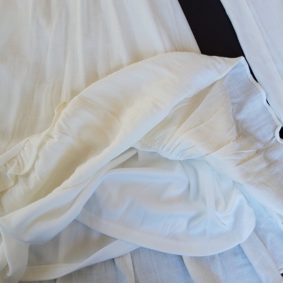 Alter'd State NWT white Boho baby-doll dress with shirred bodice - Picture 4 of 10